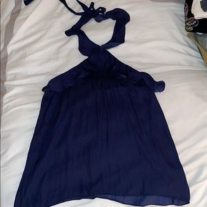 Silky ruffle halter top
